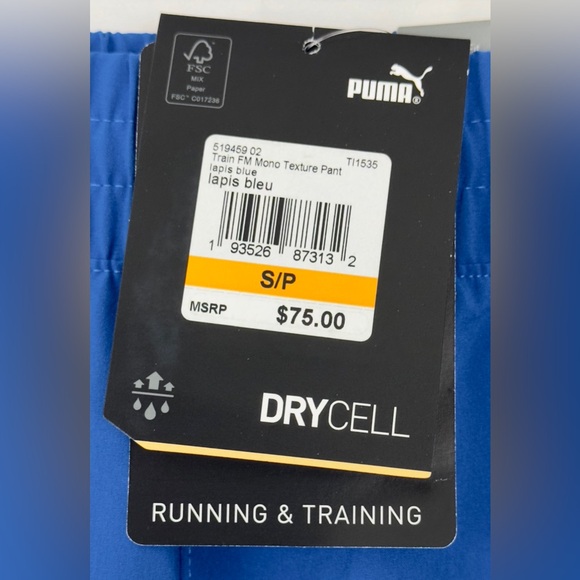 Puma Men’s  First Mile Lapis Blue Textured Running/Training Pant  Small.… - Picture 10 of 16